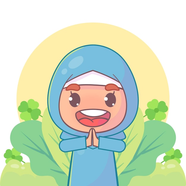 Moslem girl greeting ramadan kareem islamic