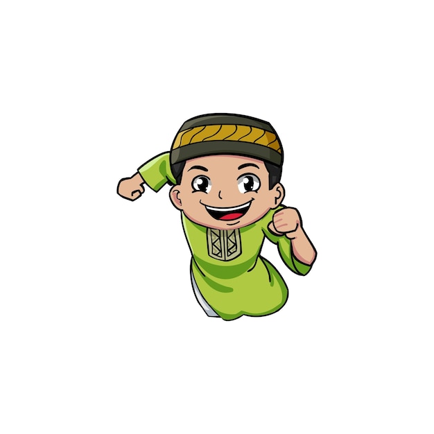 Vector moslem kid character 4