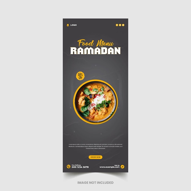 Moslim festival Ramadan food menu mega sale Roll-up banner