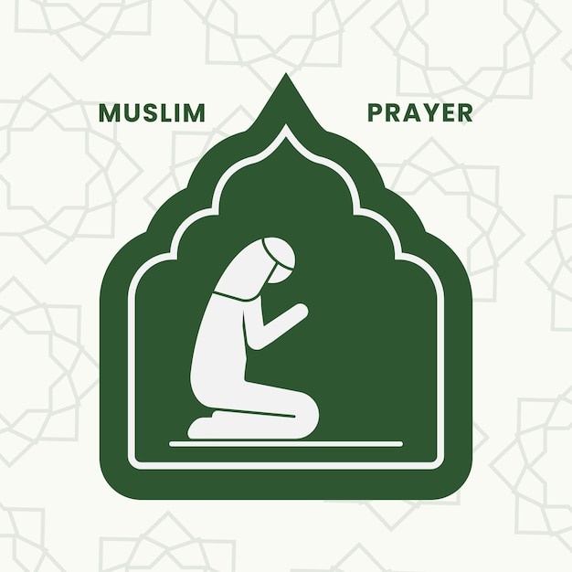 Moslim gebed pictogram ontwerp vectorillustratie