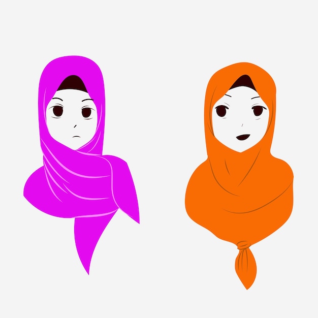 Vector moslim meisje met hijab vector illustration