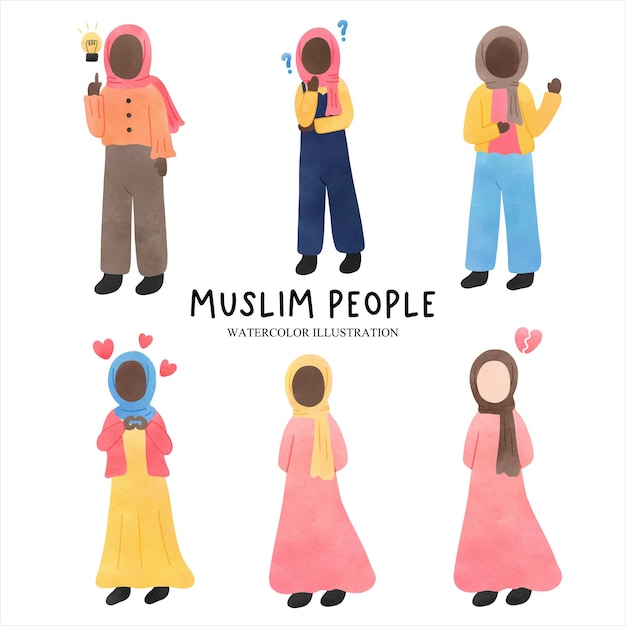 Moslim mensen Islam mensen Vector illustratie