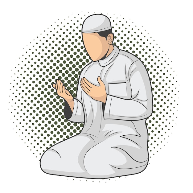 Vector moslims bidden tot allah vector illustratie