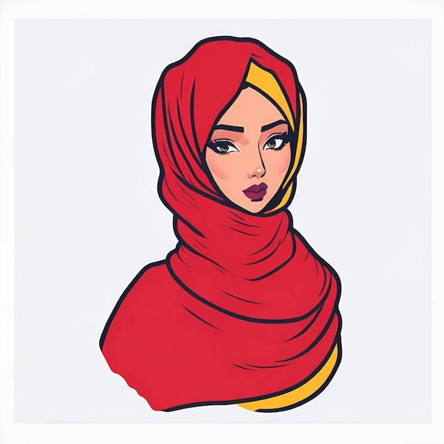 Moslimvrouw in hijab Portret van een jong Arabisch meisje in traditionele hijabkleding Vector