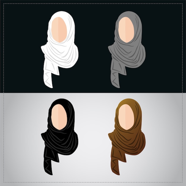 Moslimvrouwen die hijab-set dragen