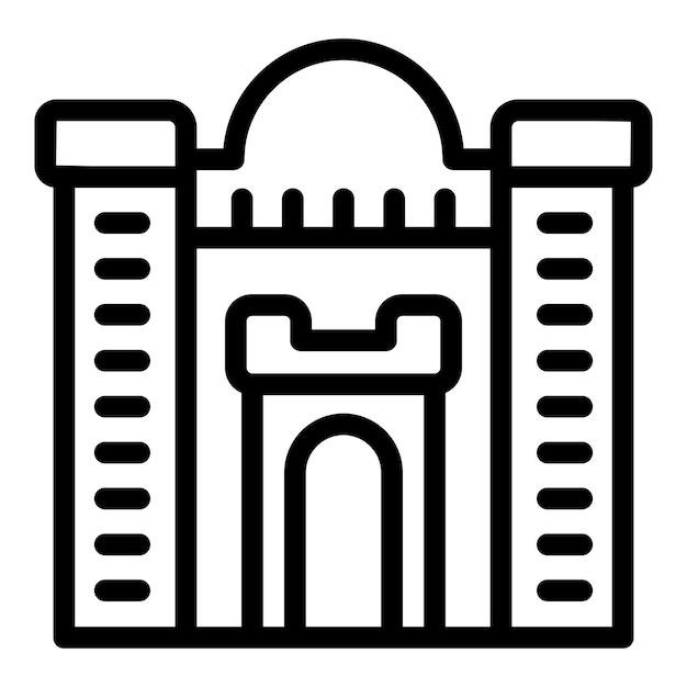 Vector mosque building icon outline vector baku city