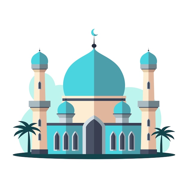 Mosque Building Illustration Flat Style Design