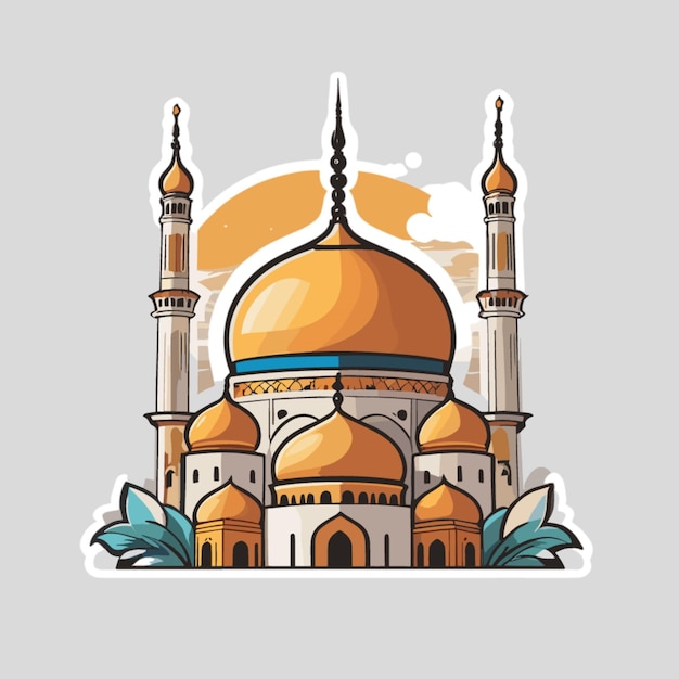 Vector mosque cartoon vector