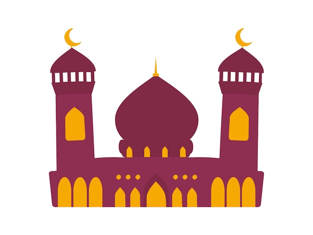 mosque castle icon over white background colorful design vector illustration