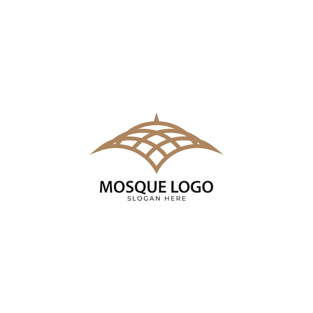 Mosque dome flat logo simple line shape Vector illustration