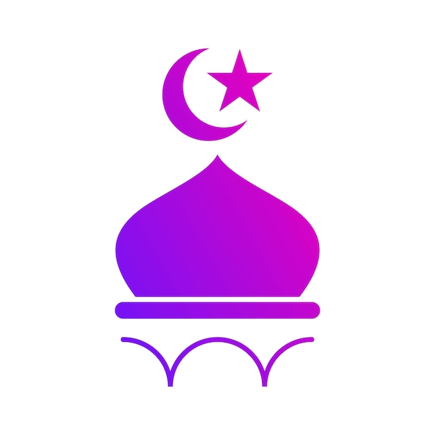 Mosque dome gradient icon button vector illustration