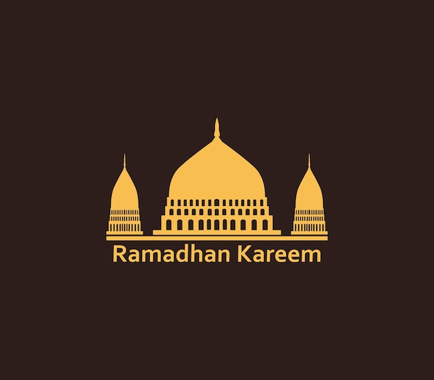 Vector mosque dome logo ramadhan kareem minaret logo