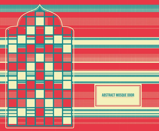 ベクトル カラフルでユニークな抽象的なパターンのモスクのドア
