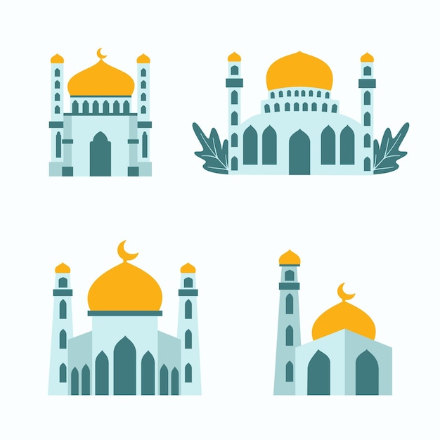 Vector mosque flat design collections