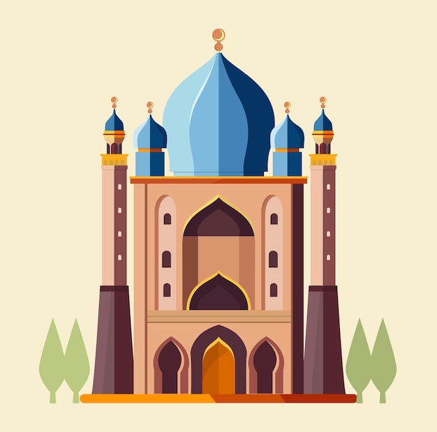 Vector mosque flatr design vector illustration