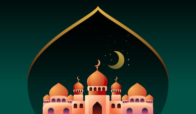 Mosque gradient luxury background modern abstract ramadan kareem design