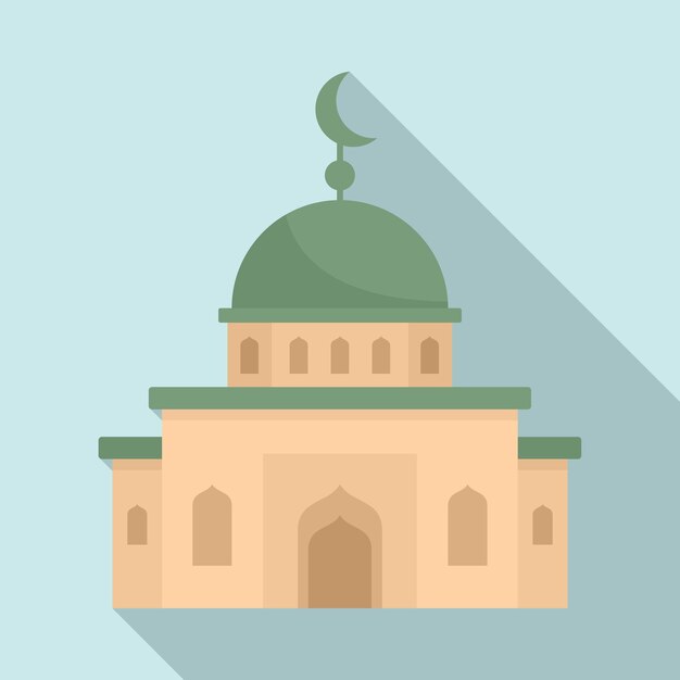 Vettore icona della moschea illustrazione piatta dell'icona vettoriale della moschea per il web design