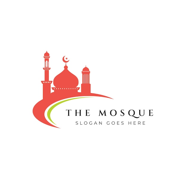 Mosque icon silhouette logo vector illustration design template