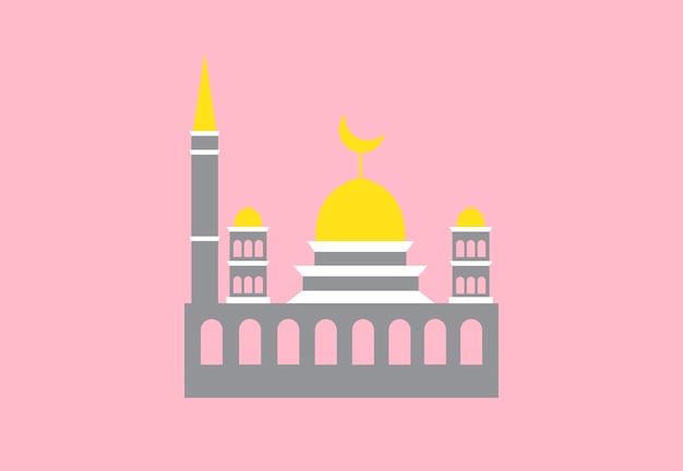 Mosque icon vector for Islamic sign