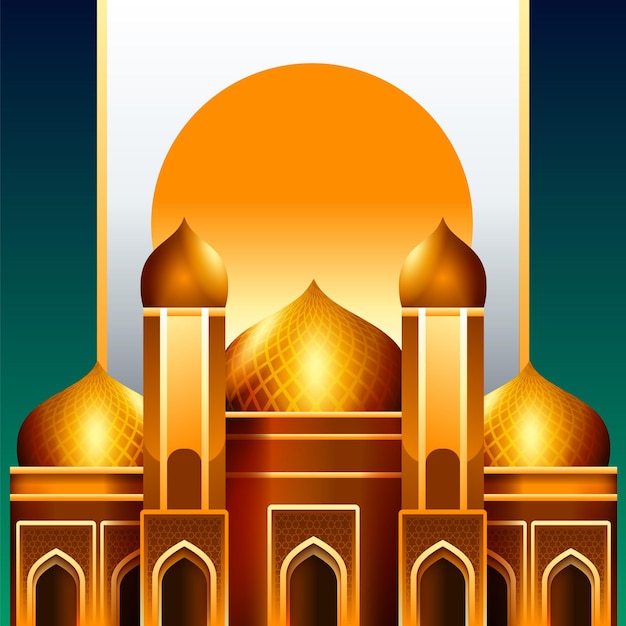 Sfondo dell'illustrazione della moschea moschea per il ramadan kareem e lo sfondo di eid mubarak