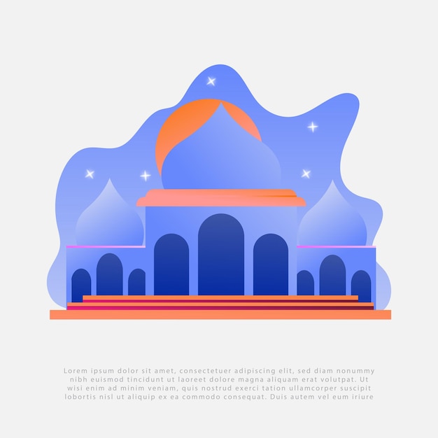 Vector mosque illustration in flat style