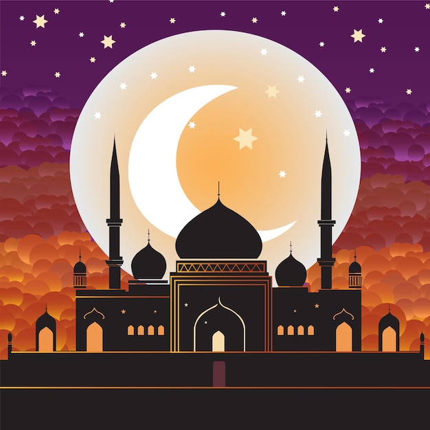 Vettore illustrazione mosque vector art work