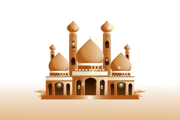 Mosque Illustration With Gradient Color