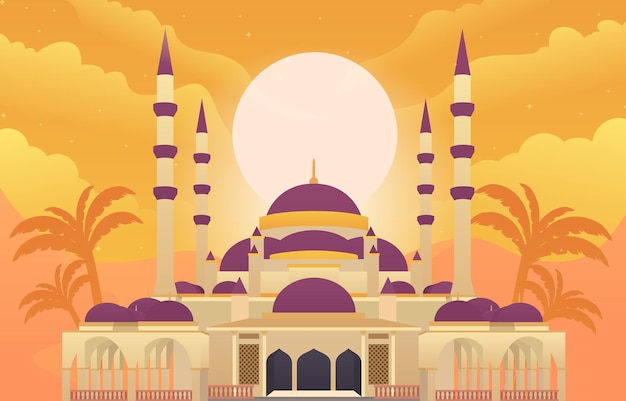 Mosque Islamic Vector Illustration Design Template