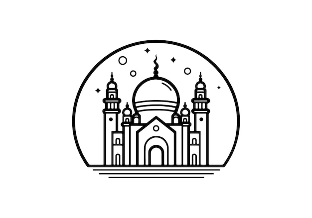 mosque line art building mosque outline vector mosque illustration mosque icon mosque logo