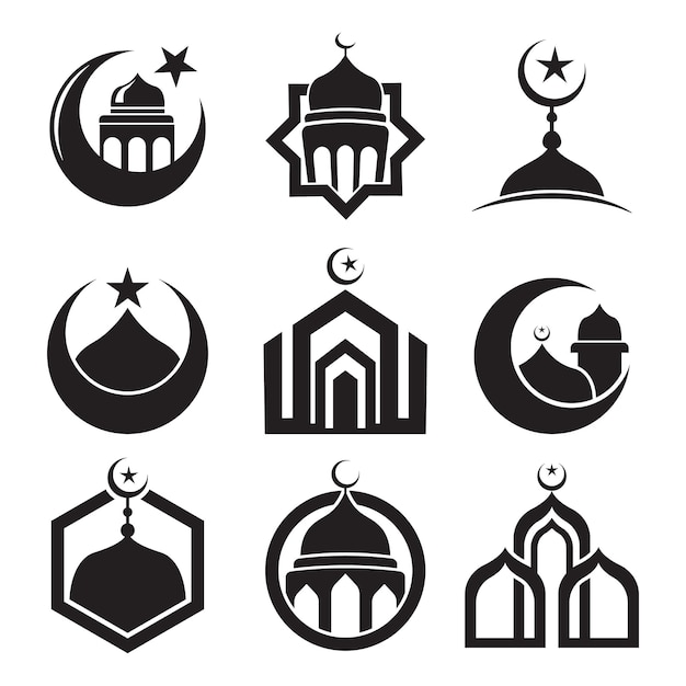 Mosque logo collection. islamic logo vector illustration