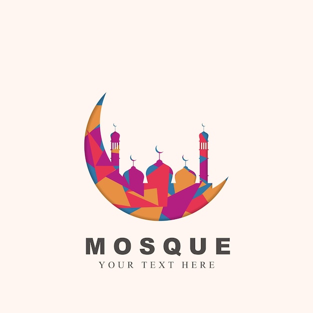 Mosque logo colorful abstract template design