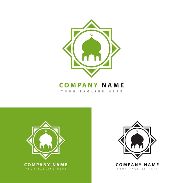 Mosque logo design template Vector illustration