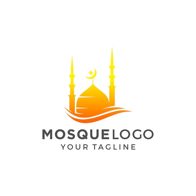 Vettore modello di vettore di progettazione di logo della moschea