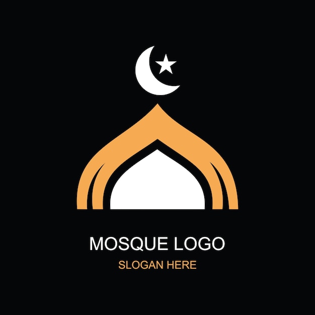 Vettore logo moschea design islamico loghi islamici vettoriali masjid