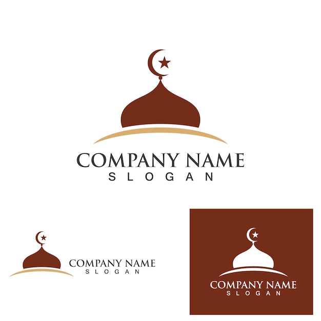 Логотип мечети и символ векторное изображение