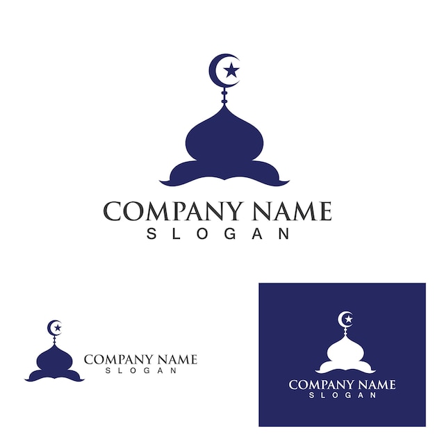 Mosque logo and symbol vector image