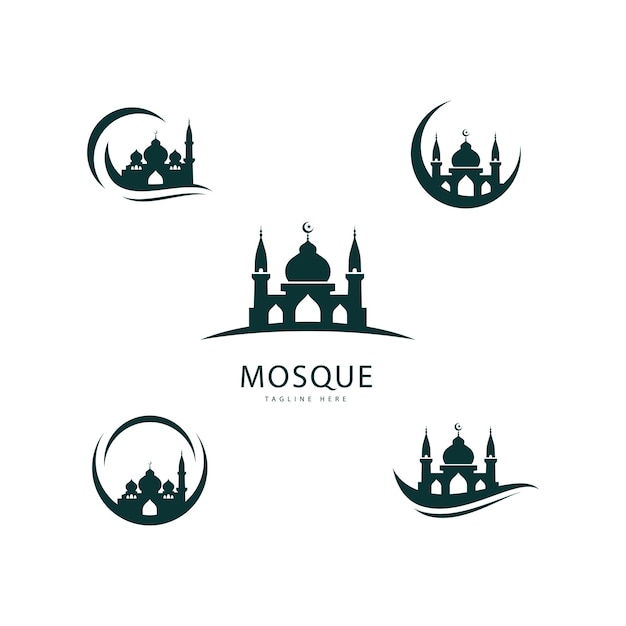 Modello di logo della moschea simbolo creativo di concept design islamico