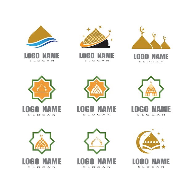 モスクのロゴのテンプレートベクトルシンボルイラストデザイン