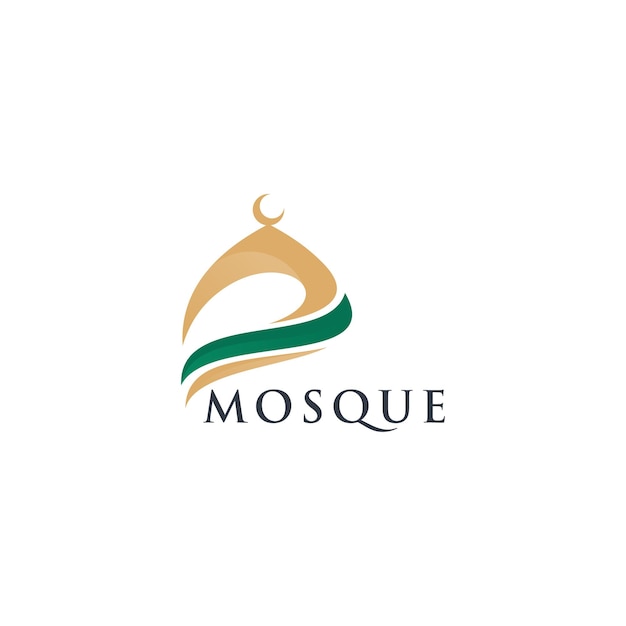 Mosque logo vector icon illustration design template