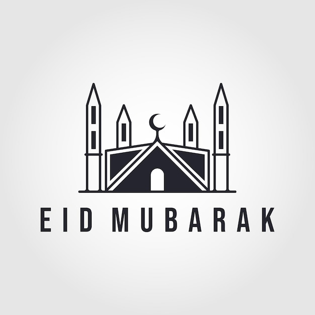 Mosque logo vector simple luxury icon illustration design