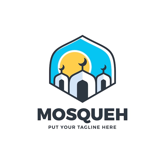 Vector mosque minimalist flat logo template