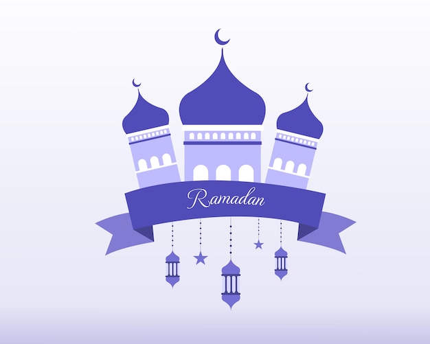 mosque ramadan kareem illustration vector design for islamic new year event