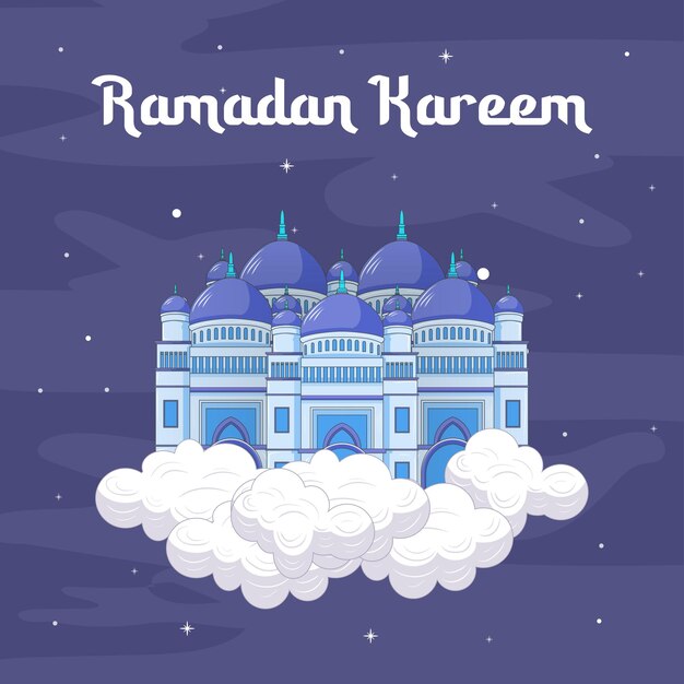 Mosque ramadan kareem islamic cartoon