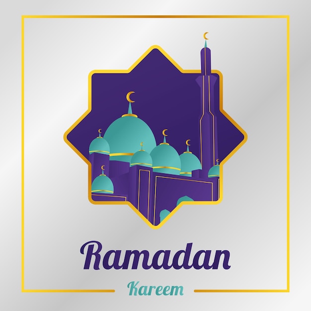 Mosque ramadan kareem template vector