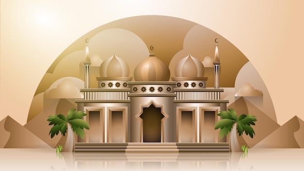 mosque realistic vector illustration for design needs