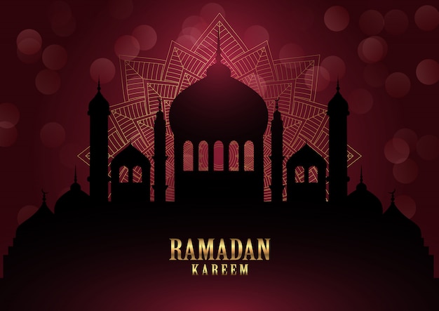 Mosque silhouette ramadan background