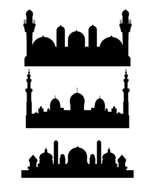 Mosque silhouette set