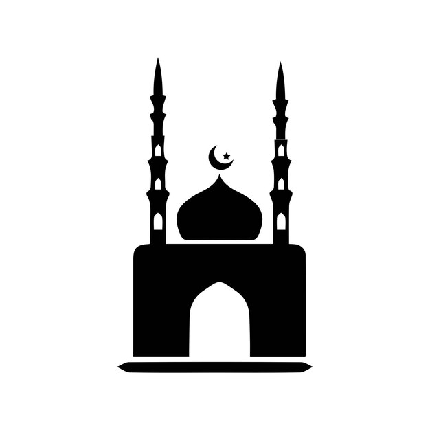 Vector mosque simple icon islamic worship place muslim symbols vector illustration flat mosque icon