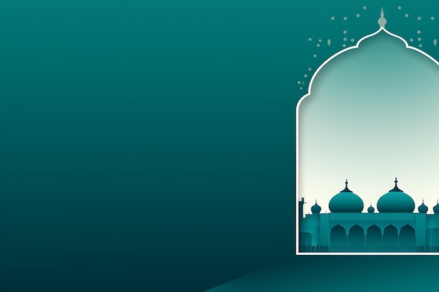 Vector mosque style green frame