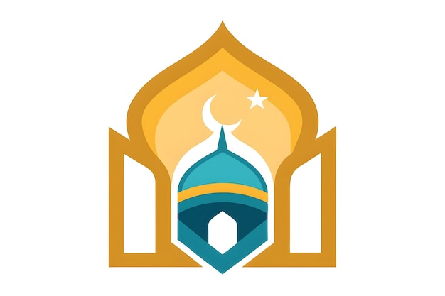 Vector mosque symbol icon vector illustration design template drawing from islamic art